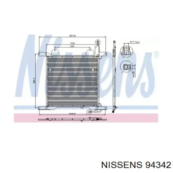 Радиатор кондиционера 94342 Nissens