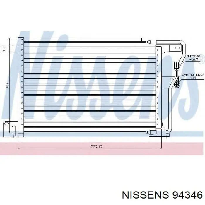 Конденсатор кондиционера Nissens 94346 цена, от 109.67 USD