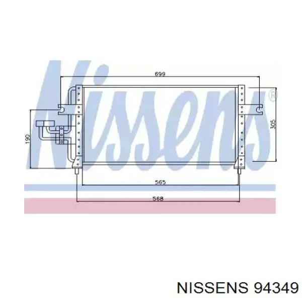 Радиатор кондиционера 94349 Nissens