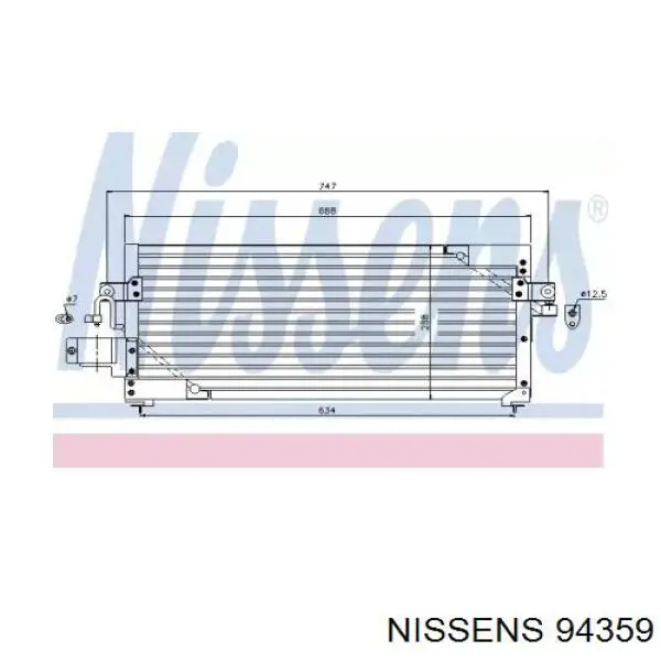  Radiador de aparelho de ar condicionado Nissan Sunny III carrinha (Y10) (1990 - 2000) III