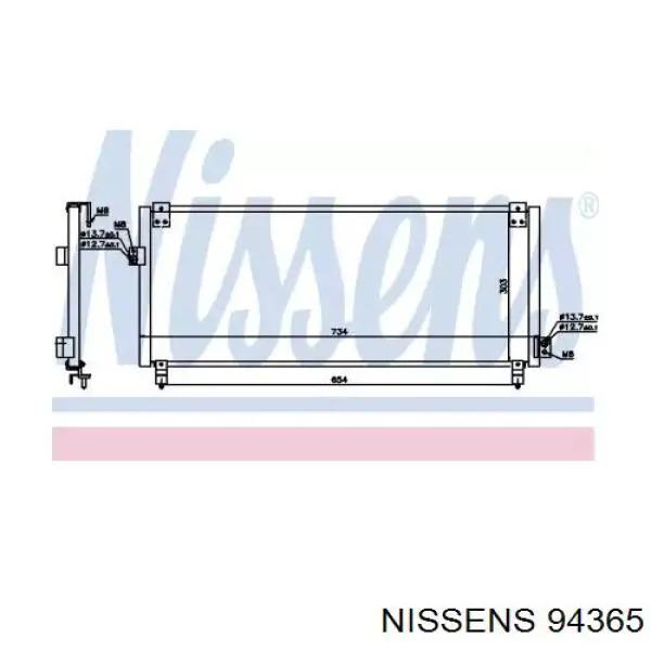 94365 Nissens радиатор кондиционера