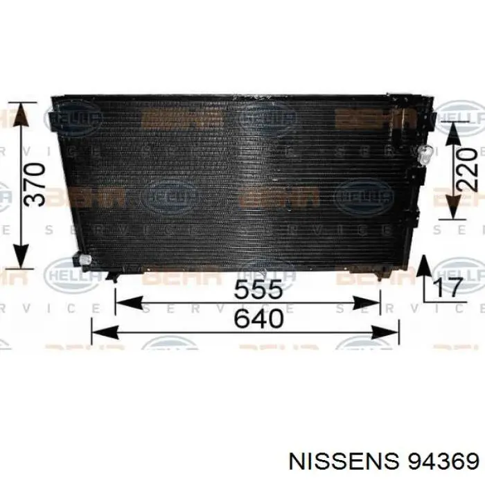 Радиатор кондиционера 94369 Nissens