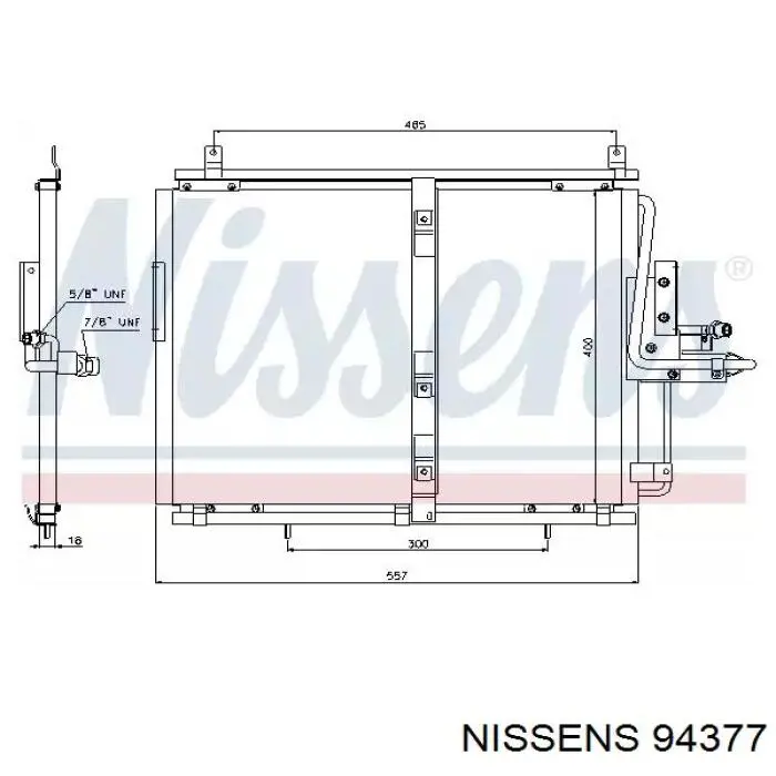 Радиатор кондиционера 94377 Nissens