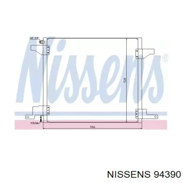 Радиатор кондиционера 94390 Nissens