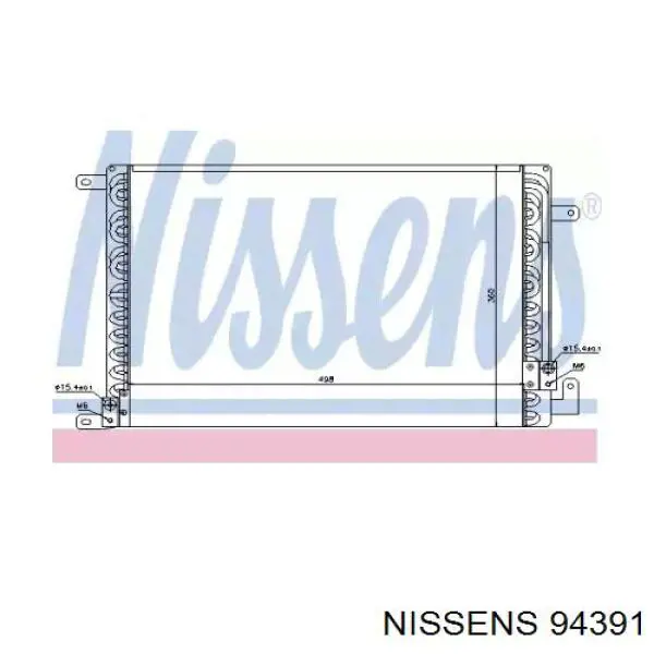 Радиатор кондиционера 94391 Nissens