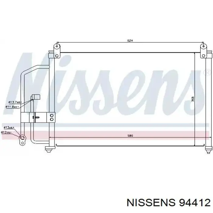 Condensador aire acondicionado 94412 Nissens
