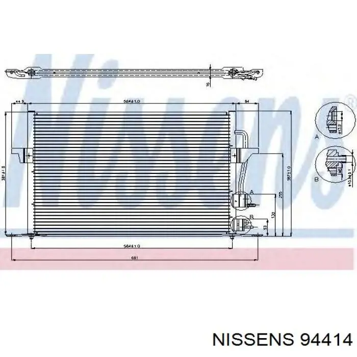 Радиатор кондиционера 94414 Nissens