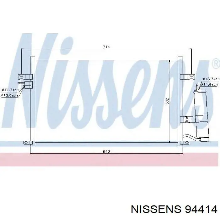 Купить 94414 Nissens Радиатор системы охлаждения кондиционера