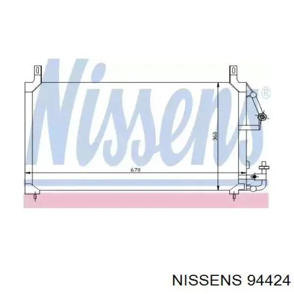 Купить 94424 Nissens Радиатор системы охлаждения кондиционера