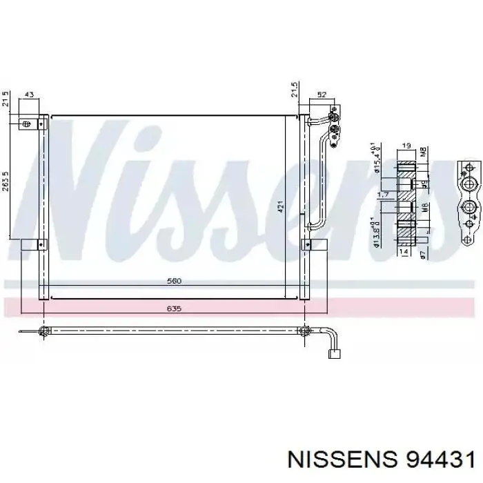 94431 Nissens радиатор кондиционера