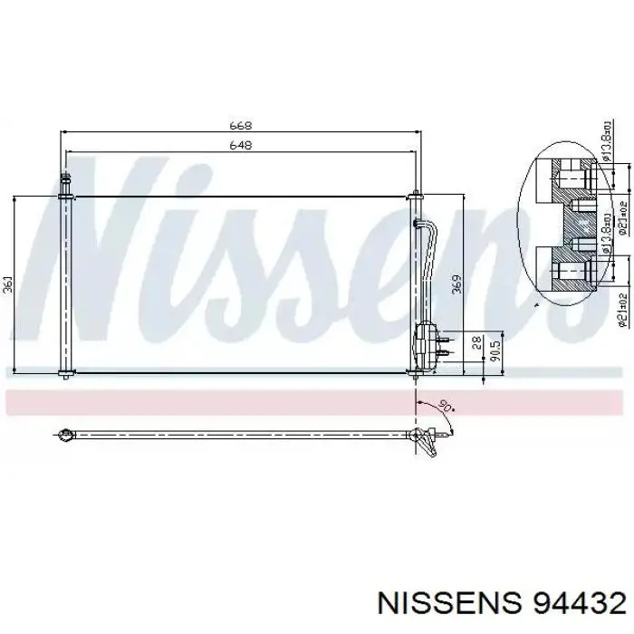 Condensador aire acondicionado 94432 Nissens