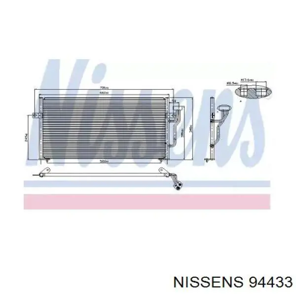 Радиатор кондиционера 94433 Nissens