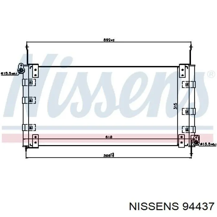 Радиатор кондиционера 94437 Nissens