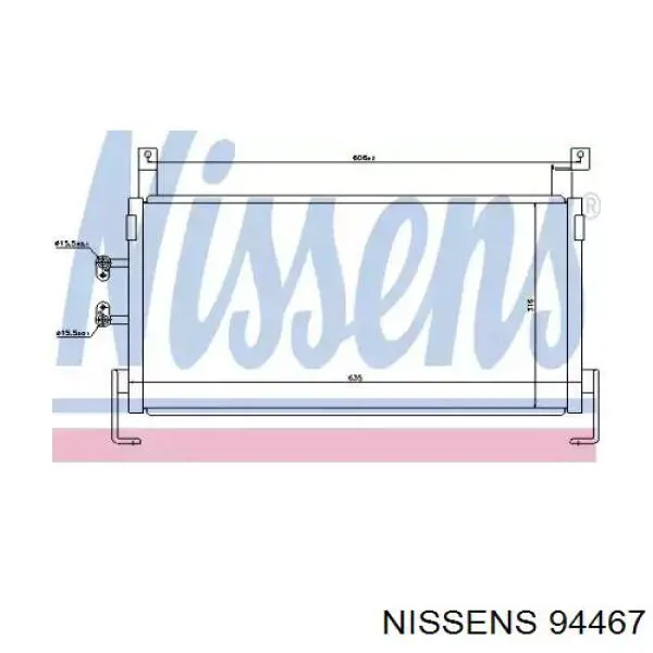 Радиатор кондиционера 94467 Nissens