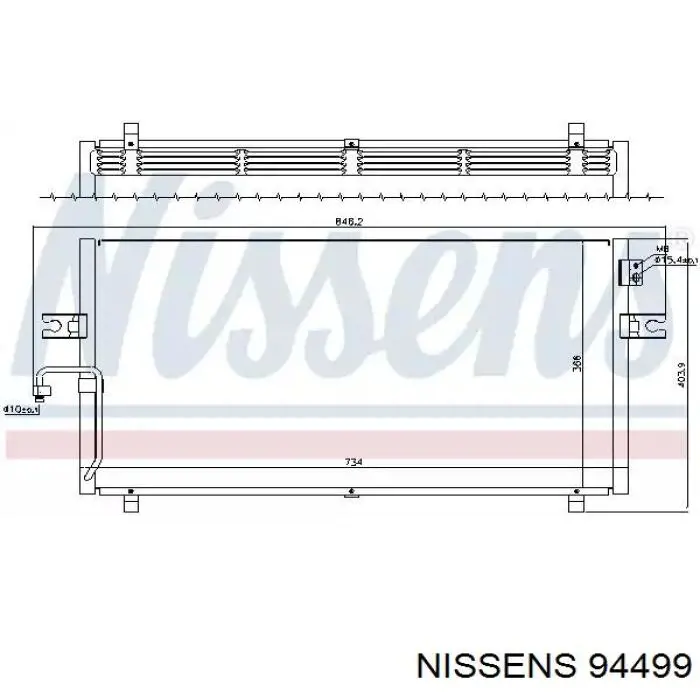 Радиатор кондиционера 94499 Nissens
