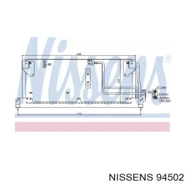 Радиатор кондиционера 94502 Nissens