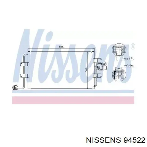 Радиатор кондиционера 94522 Nissens