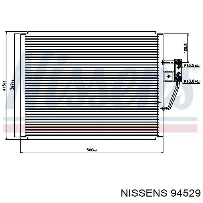Радиатор кондиционера 94529 Nissens