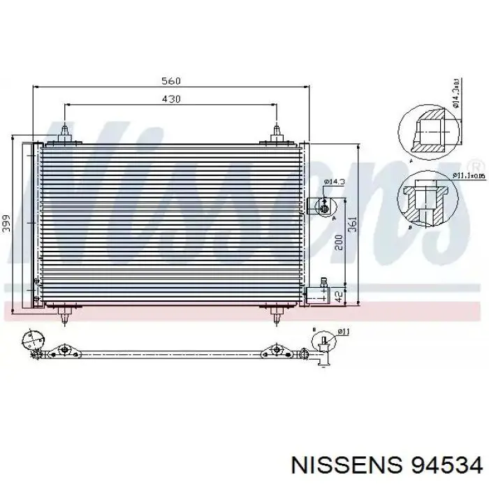 94534 Nissens радиатор кондиционера