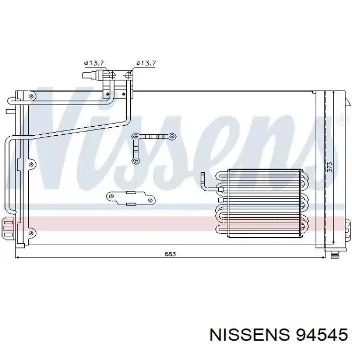 Радиатор кондиционера Nissens 94545
