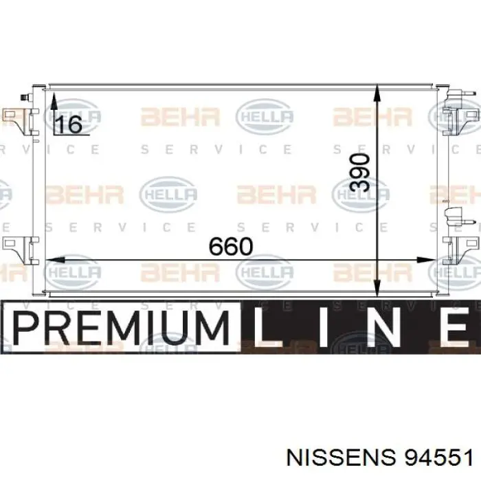 Купить 94551 Nissens Радиатор системы охлаждения кондиционера