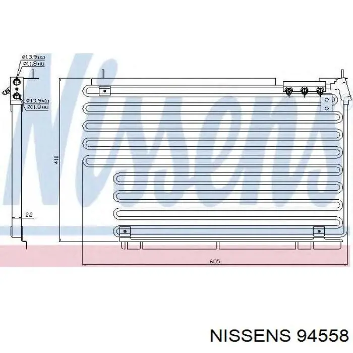 Конденсатор кондиционера Nissens 94558 цена, от 2564.23 UAH