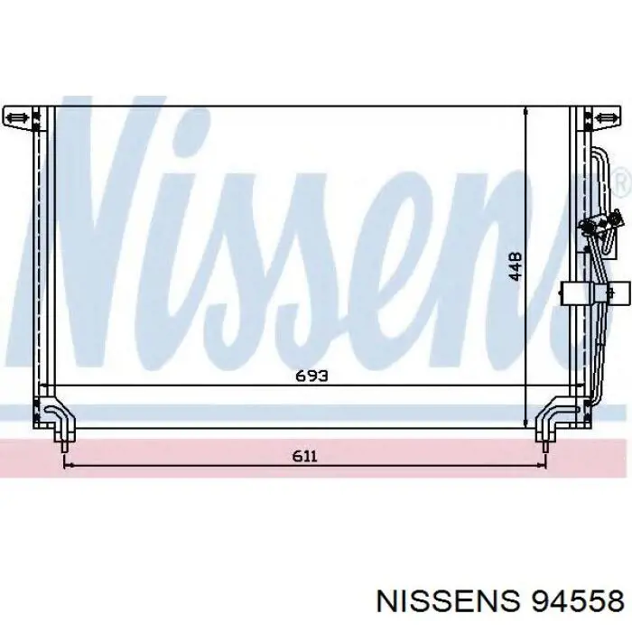 Купить 94558 Nissens Радиатор системы охлаждения кондиционера