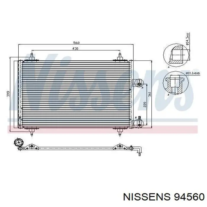 94560 Nissens радиатор кондиционера