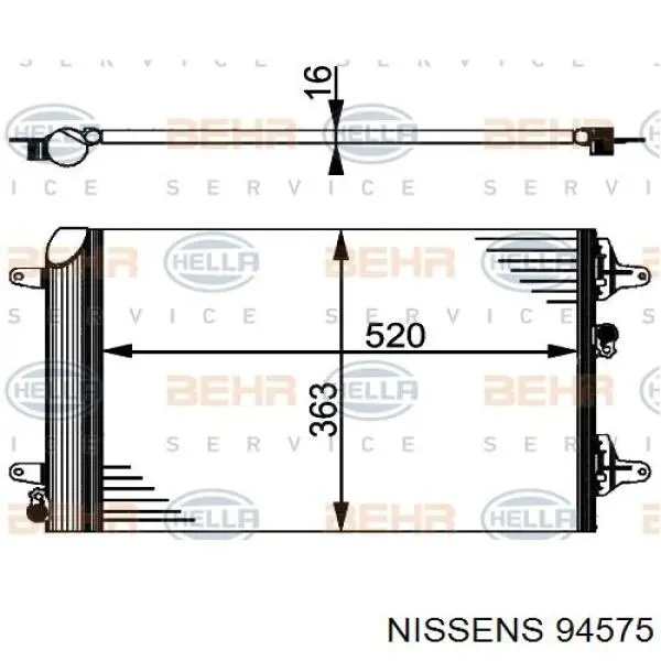 Купить 94575 Nissens Радиатор системы охлаждения кондиционера