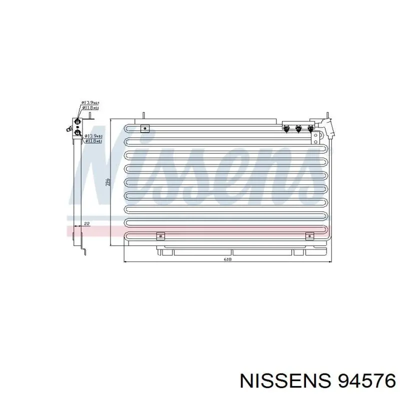 Радиатор кондиционера 94576 Nissens