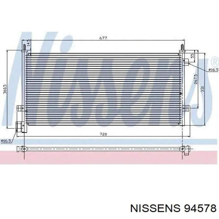 Condensador aire acondicionado 94578 Nissens