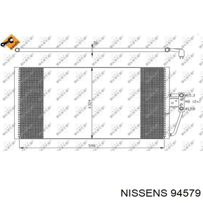 Радиатор кондиционера 94579 Nissens