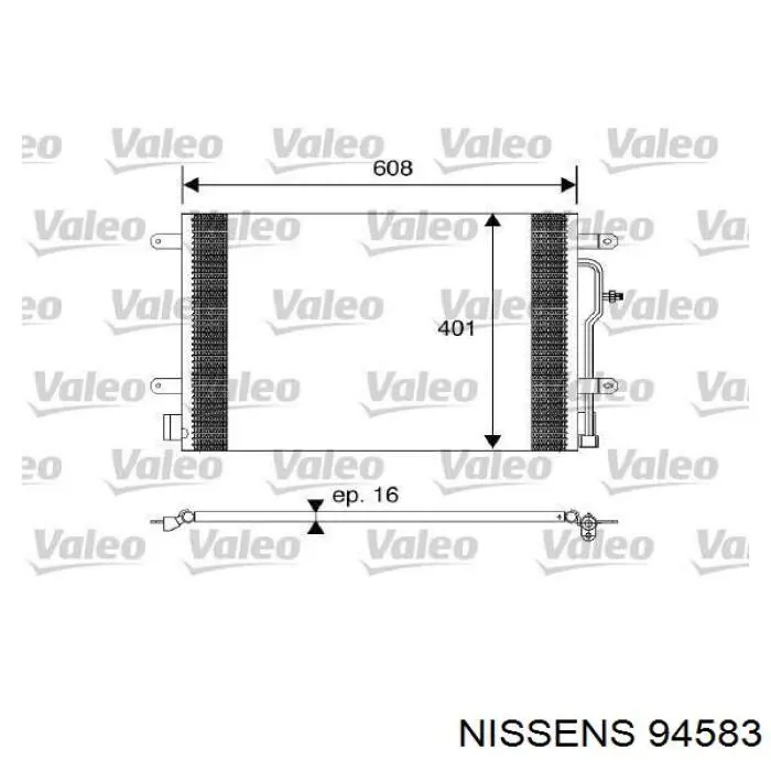 Купить 94583 Nissens Радиатор системы охлаждения кондиционера
