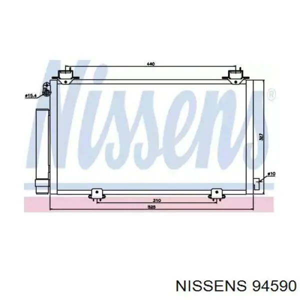 Радиатор кондиционера 94590 Nissens