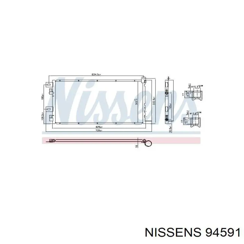 Condensador aire acondicionado 94591 Nissens