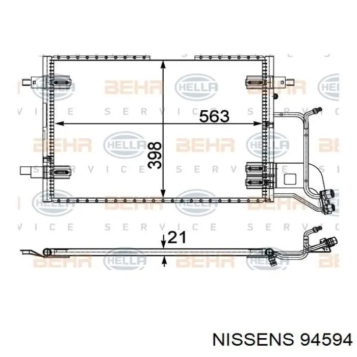 Купить 94594 Nissens Радиатор системы охлаждения кондиционера