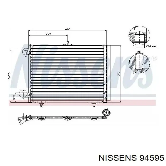 Радиатор кондиционера Nissens 94595