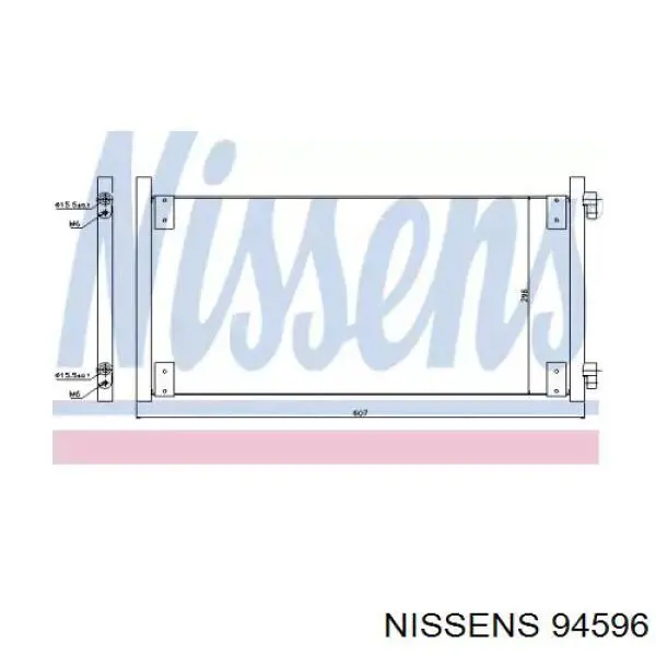 Радиатор кондиционера 94596 Nissens