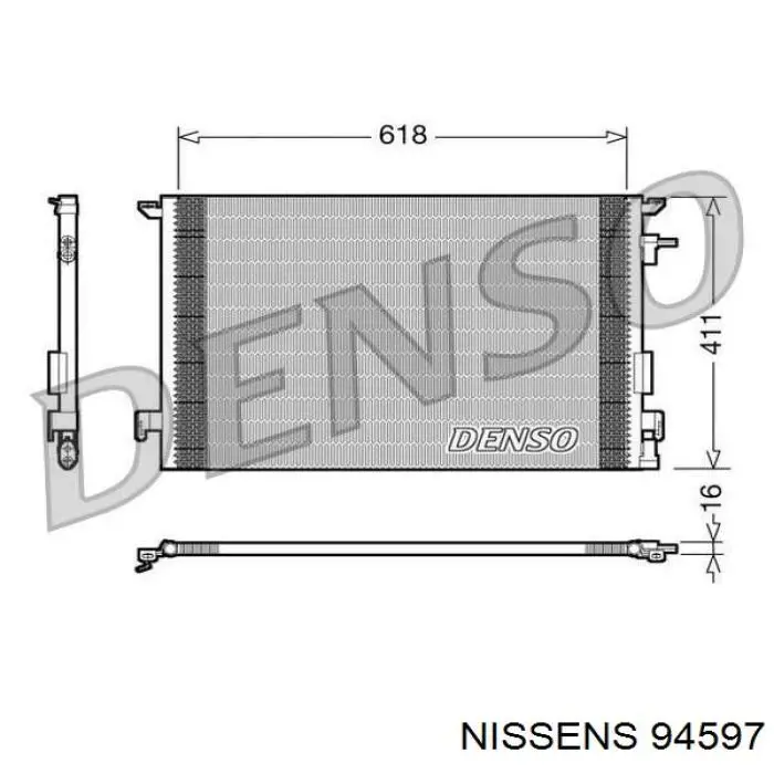 Радиатор кондиционера 94597 Nissens