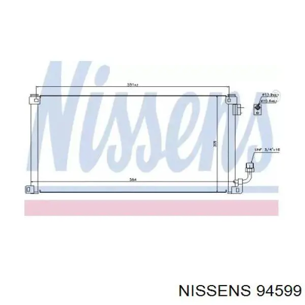 Радиатор кондиционера 94599 Nissens