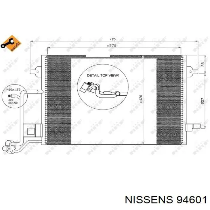 Condensador aire acondicionado 94601 Nissens