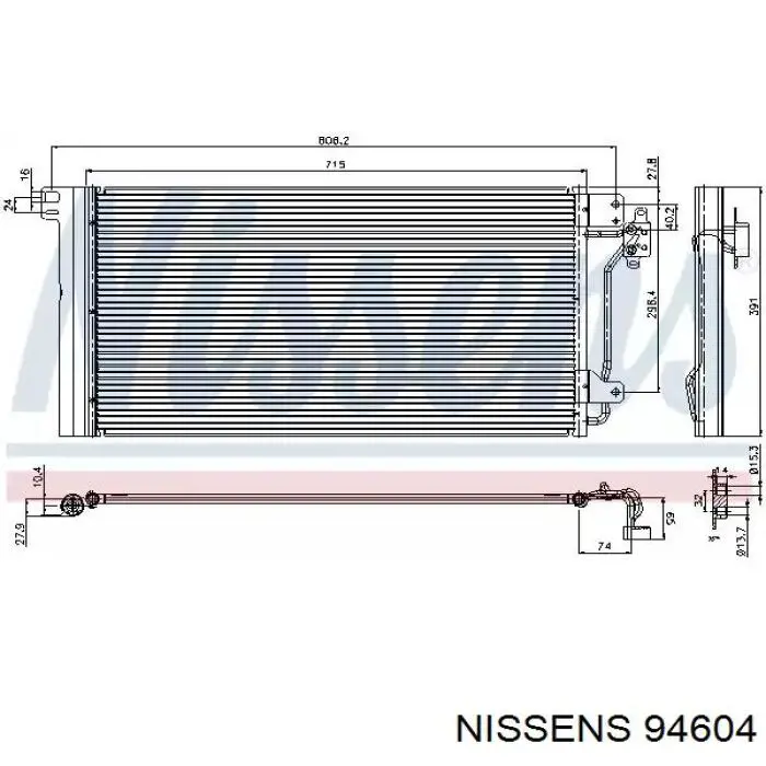 Condensador aire acondicionado 94604 Nissens