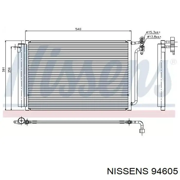 94605 Nissens радиатор кондиционера