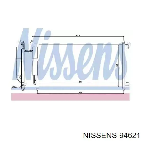 Condensador aire acondicionado 94621 Nissens