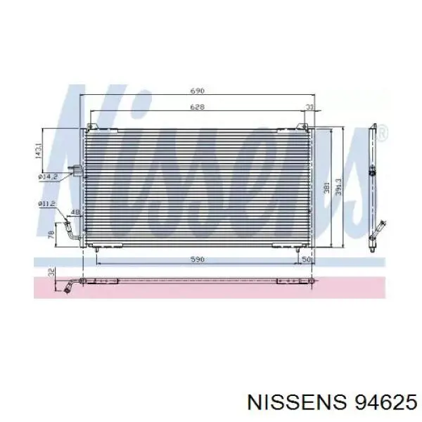 Condensador aire acondicionado 94625 Nissens