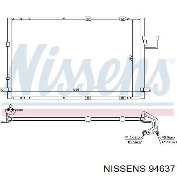 Радиатор кондиционера 94637 Nissens