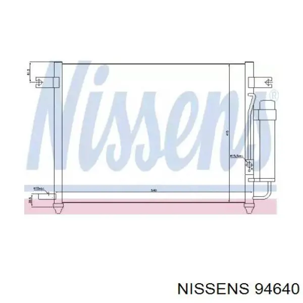 94640 Nissens радиатор кондиционера