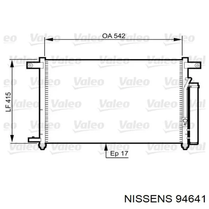 Радиатор кондиционера 94641 Nissens