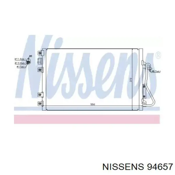 Condensador aire acondicionado 94657 Nissens