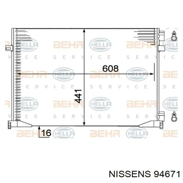 Радиатор кондиционера 94671 Nissens